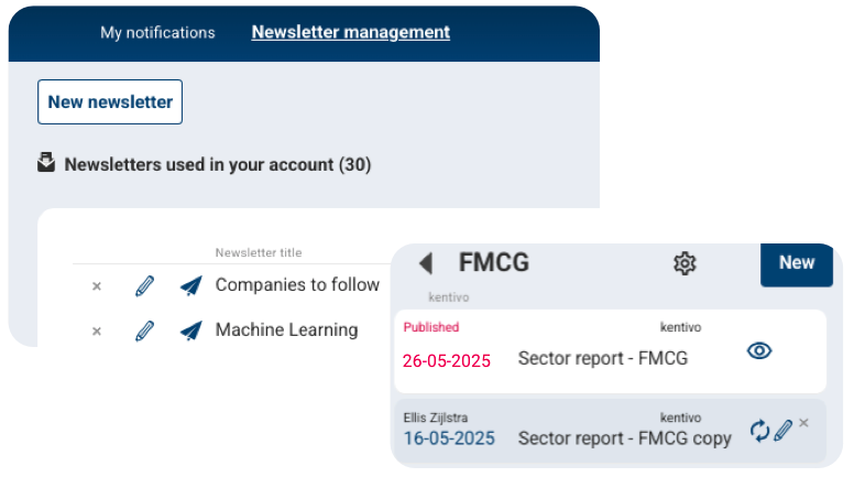 Publish and newsletters Publish and newsletters